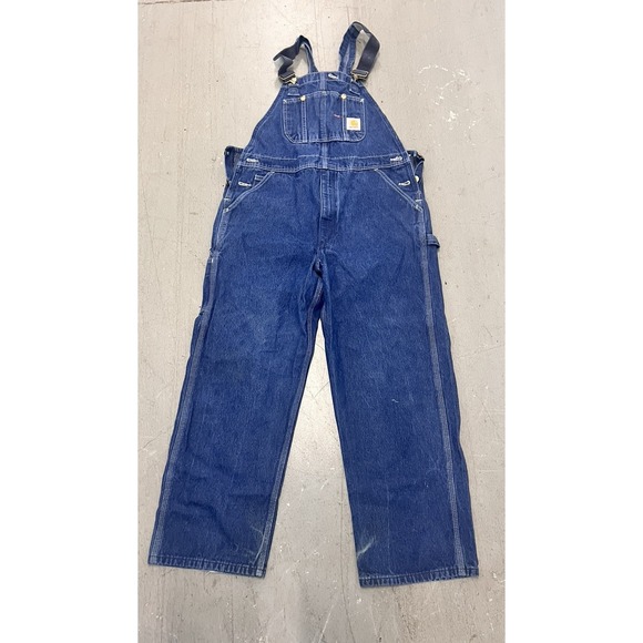 Carhartt Other - Carhartt R08 DNM Denim Dungaree Work Jeans Mens 38x30 Relaxed Fit Heavyweight